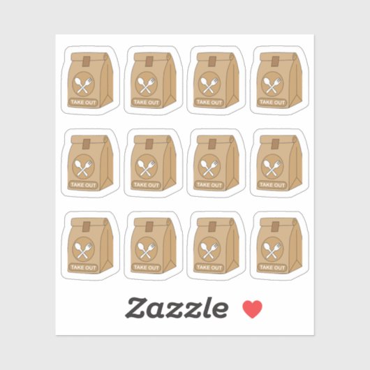 Sticker Commander Sortir de nourriture Sac Bujo Planner Ca (Feuille)