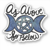 Sticker Comme Ci-Dessous Triple Moon Wiccan Art (Devant)