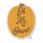 Sticker Comme Oh My Gourd Fall Citrouille Dessin dessiné (Devant)