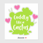 Sticker Comme Un Cactus, Cactus, Succulent, Coeurs (Feuille)
