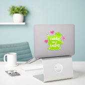 Sticker Comme Un Cactus, Cactus, Succulent, Coeurs (Ordinateur portable sur le bureau)
