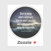 Sticker Commencez par faire ce qui est nécessaire citation (Feuille)