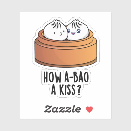 Sticker Comment A-Bao Un Baiser Drôle Pun Dimsum (Feuille)