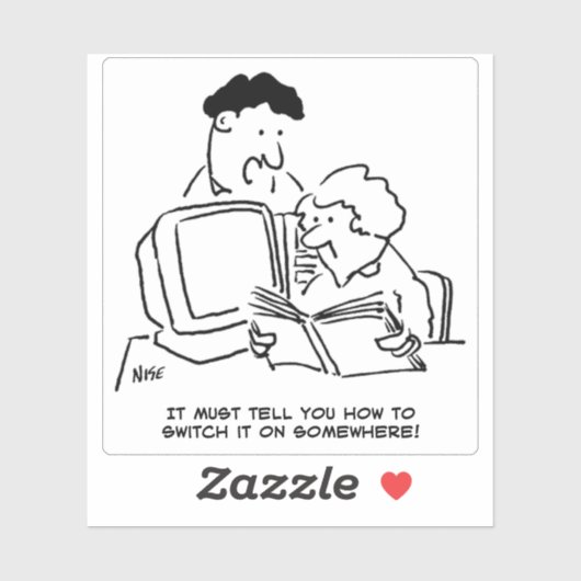 Sticker Comment activer l'ordinateur (Feuille)