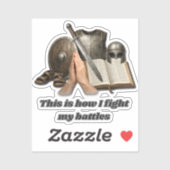 Sticker Comment je mène mes batailles (Feuille)