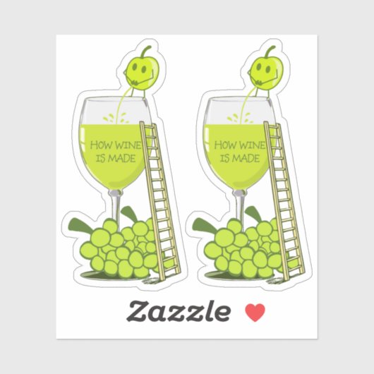 Sticker Comment le vin fait drôle Contour Coupe (Feuille)