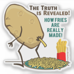 Sticker Comment Les Frites Sont Réellement Faits Contour C