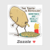 Sticker Comment Les Frites Sont Réellement Faits Contour C (Feuille)