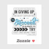Sticker Comment réussir la typographie Citation Motivation (Feuille)