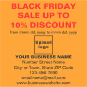 Sticker Commerce noir Vendredi Vente sur couleur orange (Devant)