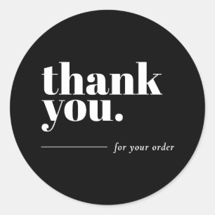 Sticker commercial minimal en Merci noir clair