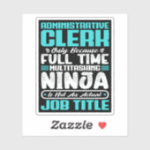 Sticker Commis administratif Titre du travail Compétences  (Feuille)