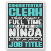 Sticker Commis administratif Titre du travail Compétences  (Devant)