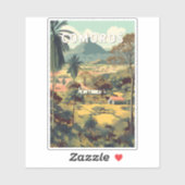 Sticker Comoros Illustration Travel Art Vintage (Feuille)