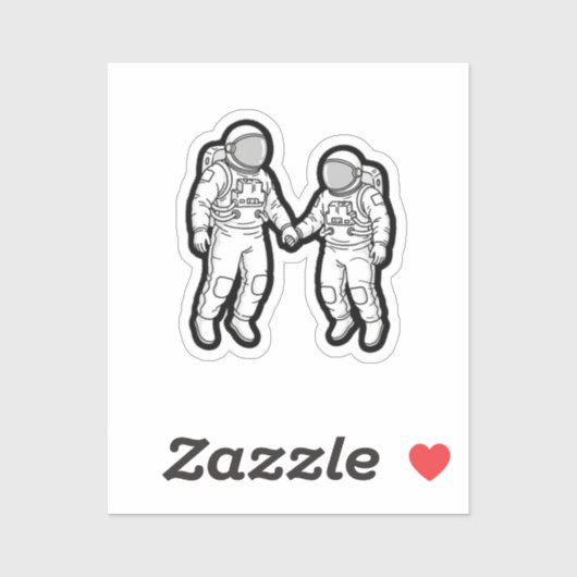 Sticker Compagnons cosmiques - Les astronautes tenant les  (Feuille)