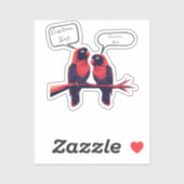 Sticker Compagnons de charme : Portable Lovebirds personna (Feuille)