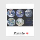 Sticker Comparaison D'Image De Vues Iconiques De La Planèt (Feuille)