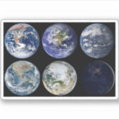 Sticker Comparaison D'Image De Vues Iconiques De La Planèt (Devant)