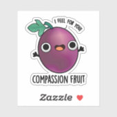Sticker Compassion Fruit Funky Passion Fruit Pun (Feuille)