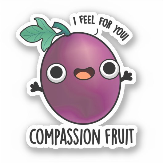 Sticker Compassion Fruit Funky Passion Fruit Pun (Devant)