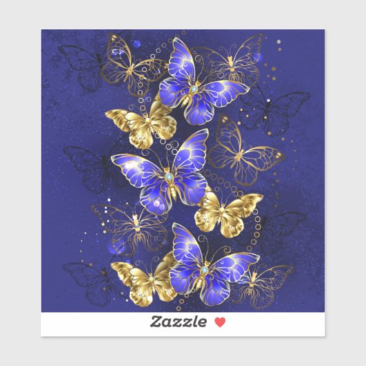 Sticker Composition avec papillons Sapphire (Feuille)