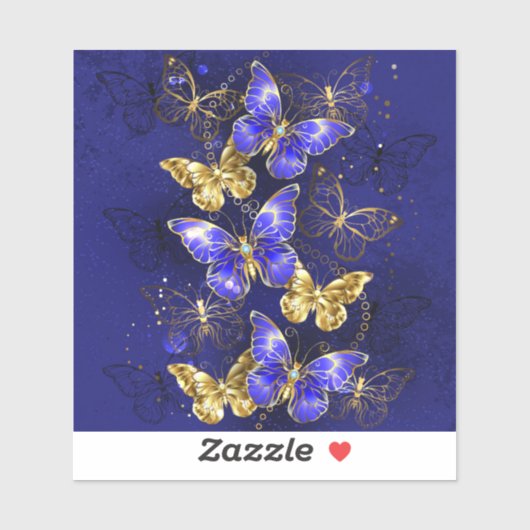 Sticker Composition avec papillons Sapphire (Feuille)