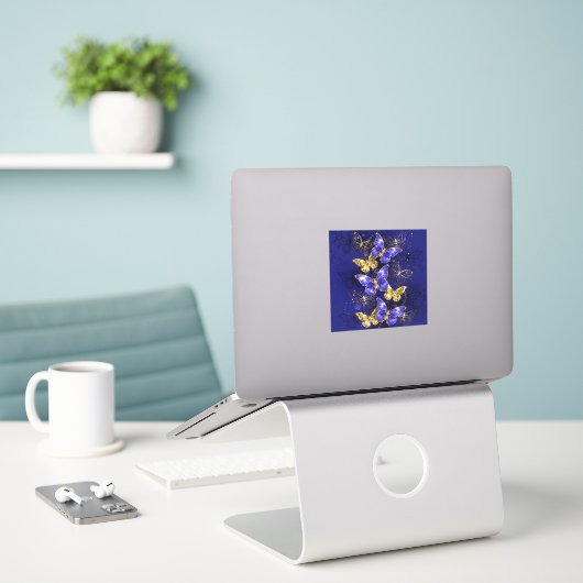 Sticker Composition avec papillons Sapphire (Ordinateur portable sur le bureau)