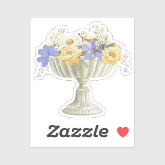 Sticker Composition florale de l'urne du jardin toscan Mar (Feuille)