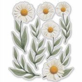 Sticker Composition florale de marguerite blanche (Devant)