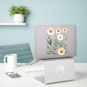 Sticker Composition Florale Marguerite Blanche (Ordinateur portable sur le bureau)