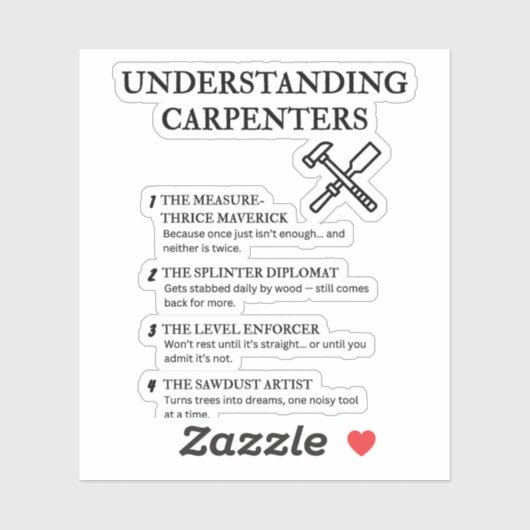 Sticker Comprendre les charpentiers - Citation Drôle (Feuille)