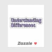 Sticker Comprendre les différences Neurodiversité pourpre (Feuille)