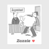 Sticker Comptable Client avec Tirelire Énorme (Feuille)