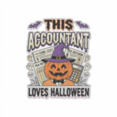 Sticker Comptable d'Halloween Drôle Saison fiscale effraya (Devant)