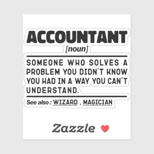 Sticker Comptable Noun Définition Cool Comptabilité (Feuille)