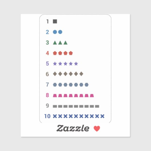 Sticker Compteur d'apprentissage à 10 avec les formes géom (Feuille)