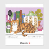 Sticker Comptoir de cuisine Orange Tabby Top Chat (Feuille)