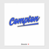 Sticker Compton California Blue Typographie (Feuille)