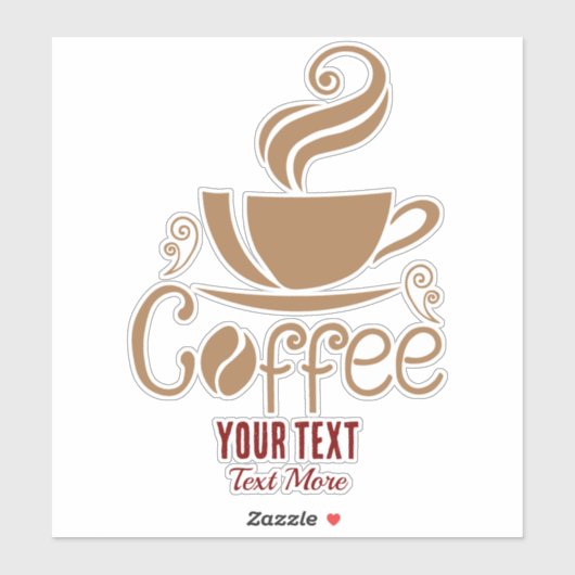 Sticker Conception Amoureux du Café – Graphique Minimalist (Feuille)