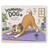 Sticker Conception amusante de chien vers le bas (Devant)