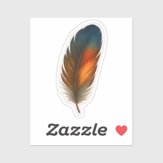 Sticker Conception colorée en plumes (Feuille)