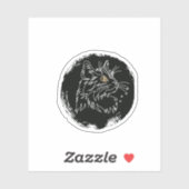 Sticker Conception d'amour de chat mignon (Feuille)