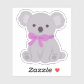 Sticker Conception d'animal pastel mignon koala kawaii (Feuille)