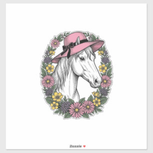 Sticker Conception d'art vectoriel de portrait de cheval f