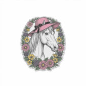 Sticker Conception d'art vectoriel de portrait de cheval f (Devant)