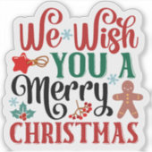 Sticker Conception d'autocollant de Noël lumineuse et joye (Devant)