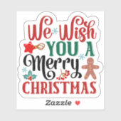 Sticker Conception d'autocollant de Noël lumineuse et joye (Feuille)