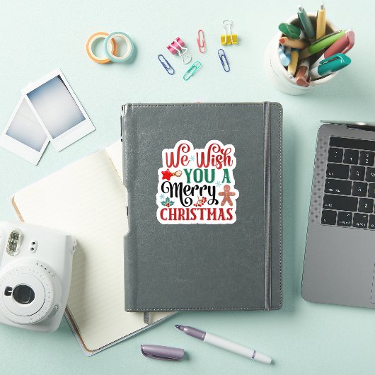 Sticker Conception d'autocollant de Noël lumineuse et joye (Couverture iPad)