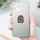 Sticker Conception de badge rétro pour le parc national de (Téléphone)