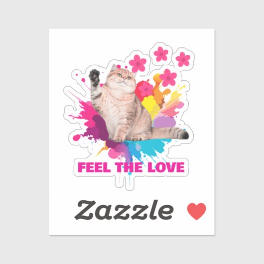 Sticker Conception de beauté ressentez l'amour (Feuille)